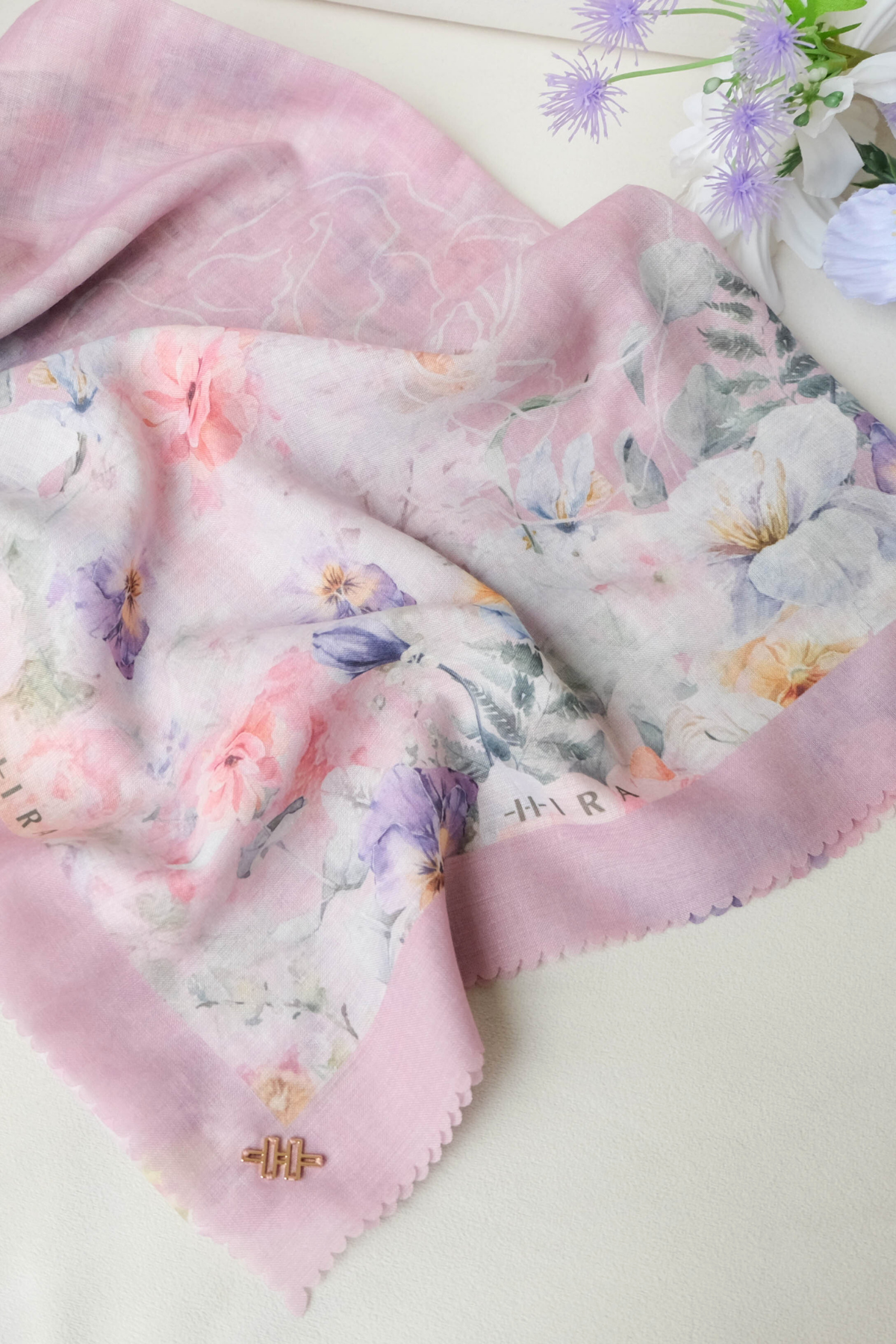 [ BUY 3 GET 1 FREE HIJAB ] Purity - Scarf Square Premium Icy Voal | Pink - PSV9.12