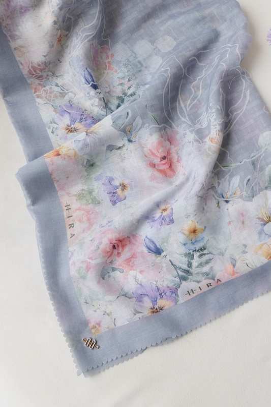 [ BUY 3 GET 1 FREE HIJAB ] Purity - Scarf Square Premium Icy Voal | Silver - PSV9.14