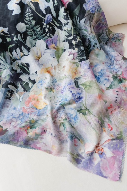 [ BUY 3 GET 1 FREE HIJAB ] Purity - Scarf Square Premium Icy Voal | Black - PSV9.1
