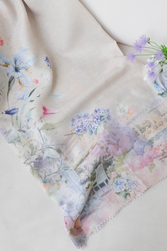 [ BUY 3 GET 1 FREE HIJAB ] Purity - Scarf Square Premium Icy Voal | PSV9.3 - Cream