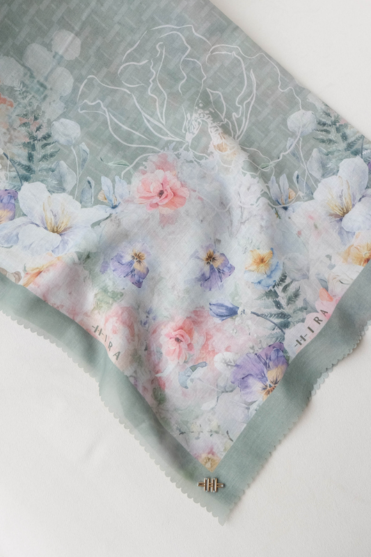 [ BUY 3 GET 1 FREE HIJAB ] Purity - Scarf Square Premium Icy Voal | PSV9.4 - Greeny