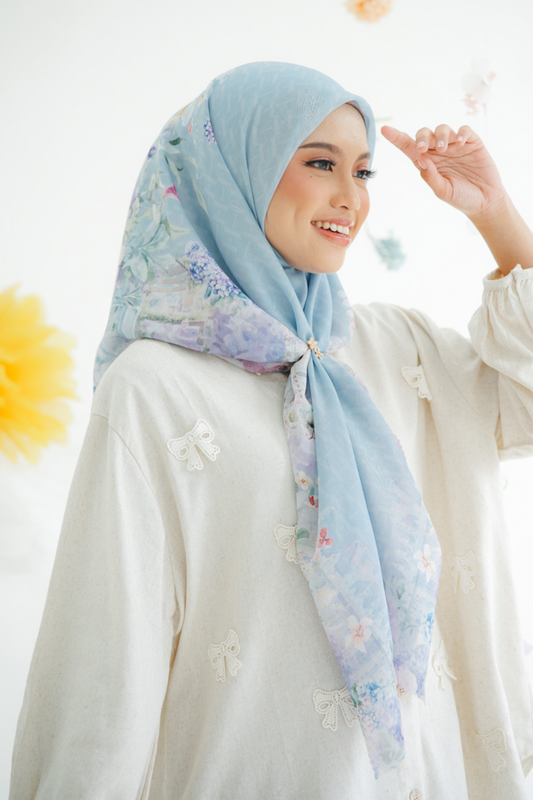 [ BUY 3 GET 1 FREE HIJAB ] Purity - Scarf Square Premium Icy Voal | PSV9.5 - Grey