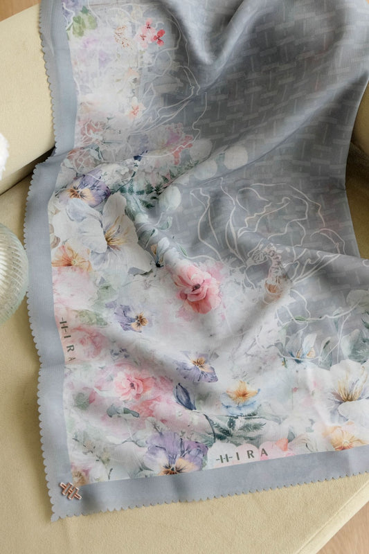 [ BUY 3 GET 1 FREE HIJAB ] Purity - Scarf Square Premium Polycotton | Silver - PU09.14