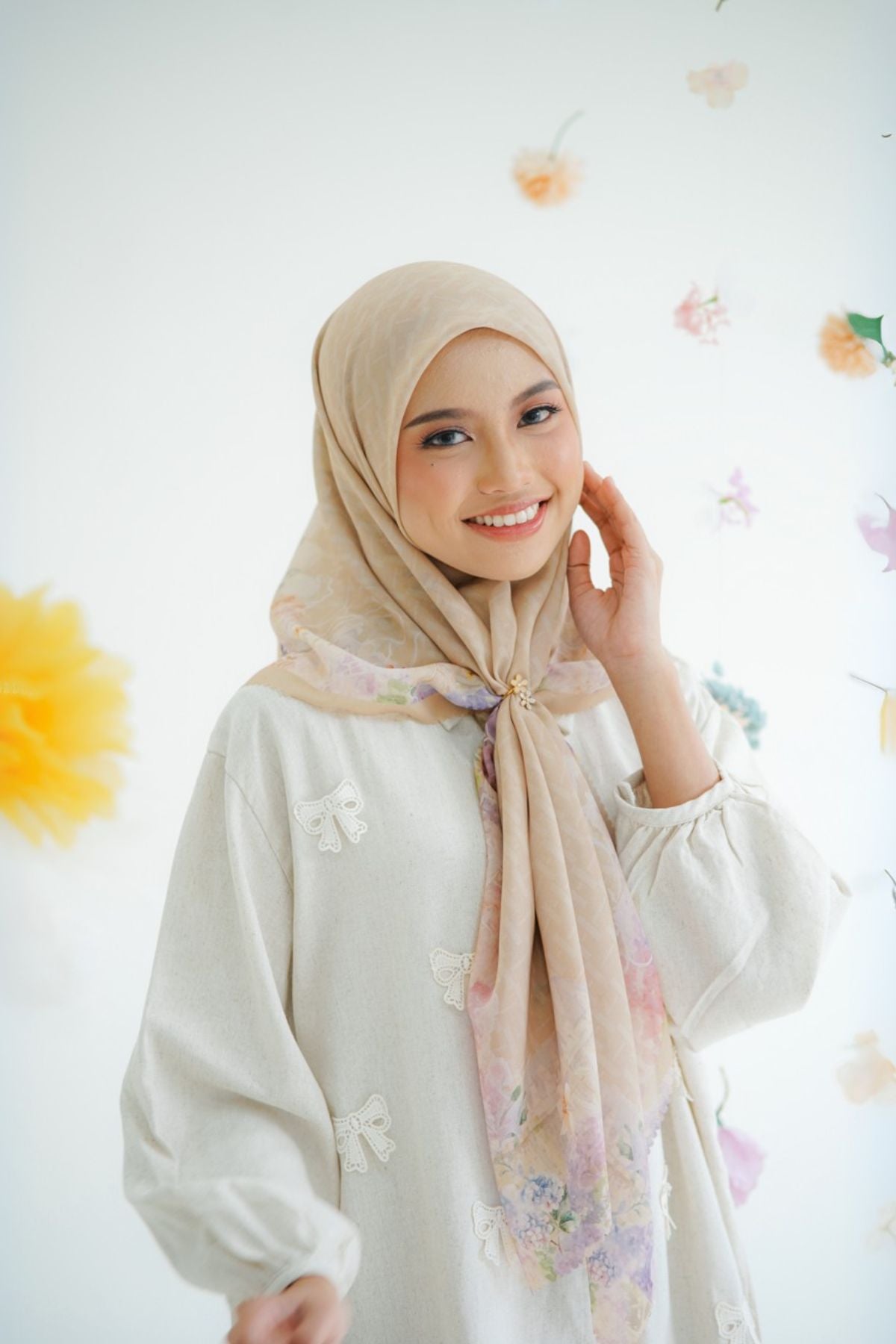 [ BUY 3 GET 1 FREE HIJAB ] Purity - Scarf Square Premium Polycotton | Almond - PU09.16