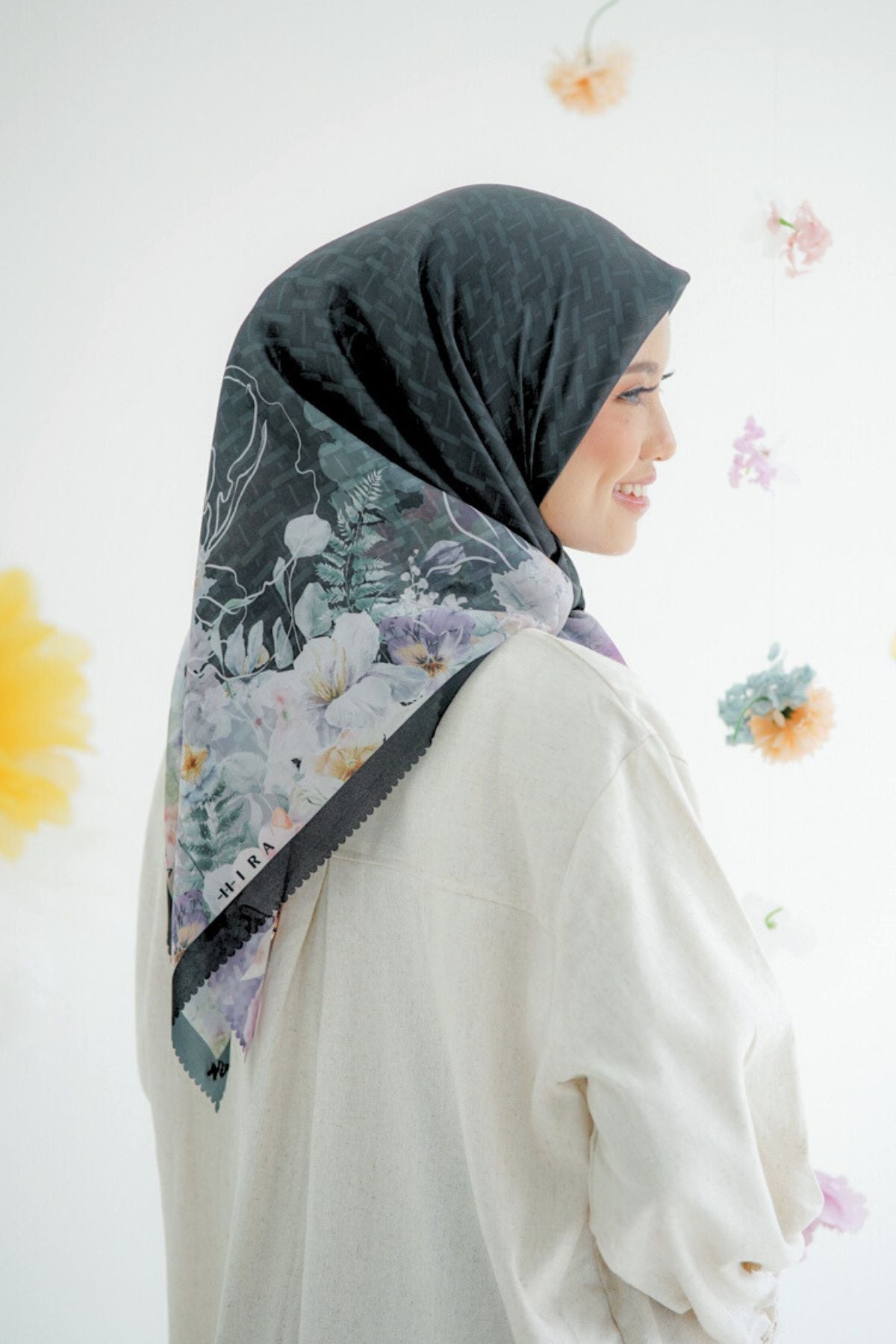 [ BUY 3 GET 1 FREE HIJAB ] Purity - Scarf Square Premium Polycotton | Black - PU09.1