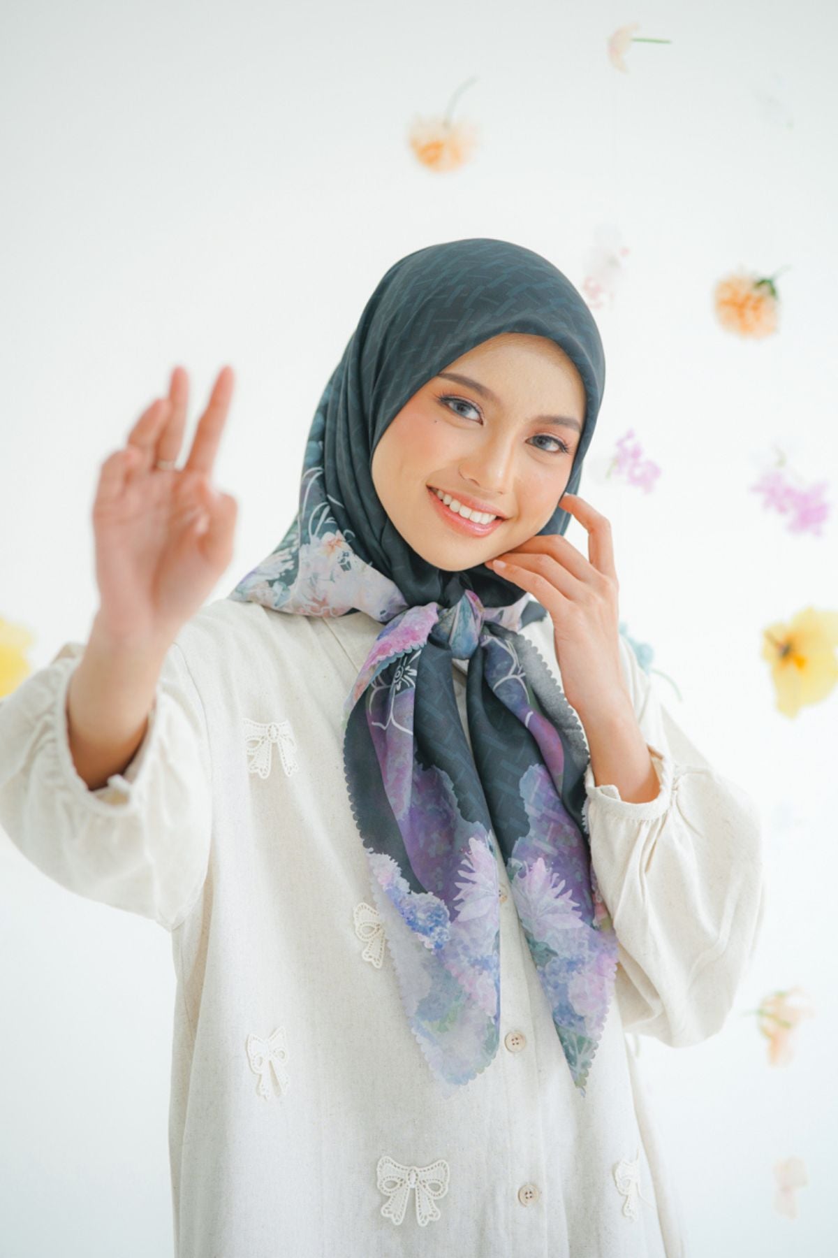[ BUY 3 GET 1 FREE HIJAB ] Purity - Scarf Square Premium Polycotton | Black - PU09.1