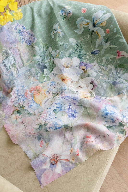 [ BUY 3 GET 1 FREE HIJAB ] Purity - Scarf Square Premium Polycotton | Greeny - PU09.4