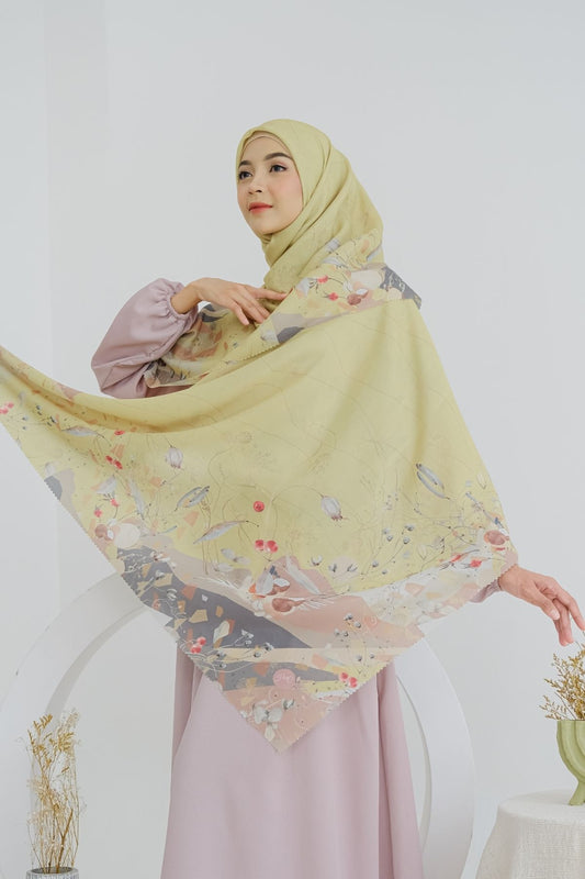 [ BUY 3 GET 1 FREE HIJAB ] Coconut Scarf - SG93.11 Pineapple
