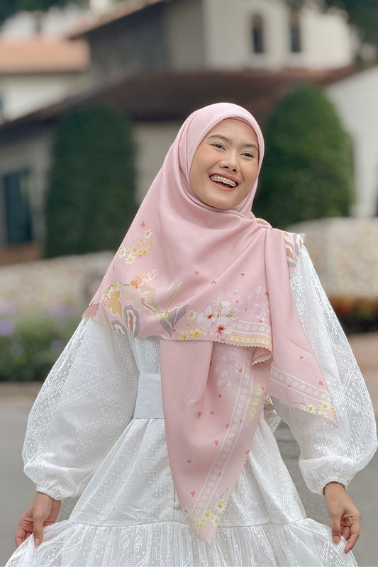 Daffodil - Scarf Square Premium Polycotton XL - Pink - JD14.10