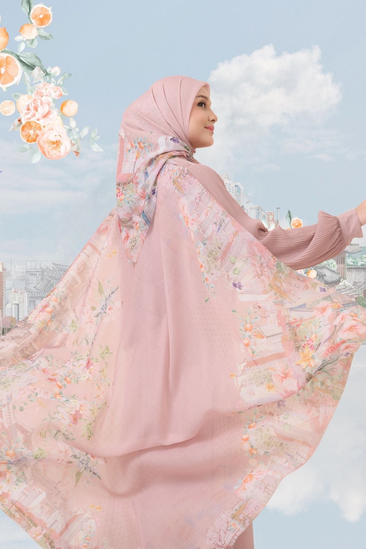 [ BUY 3 GET 1 FREE HIJAB ] Tangerine Scarf - ST16.8 TV16.8 TJ16.8 Pinky Oat