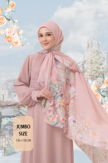 [ BUY 3 GET 1 FREE HIJAB ] Tangerine Scarf Jumbo - TJ16.8 Pinky Oat