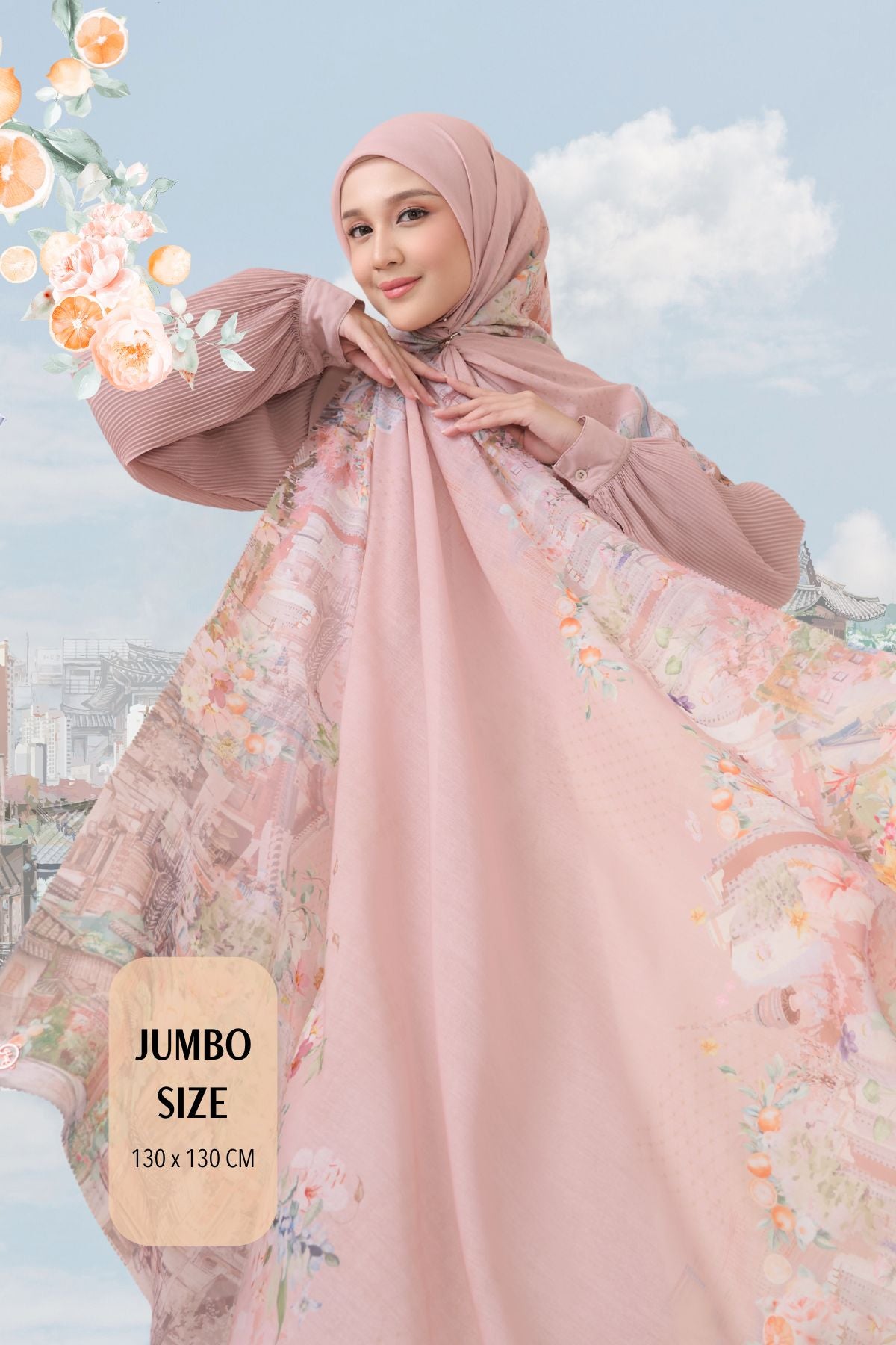 [ BUY 3 GET 1 FREE HIJAB ] Tangerine Scarf - ST16.8 TV16.8 TJ16.8 Pinky Oat