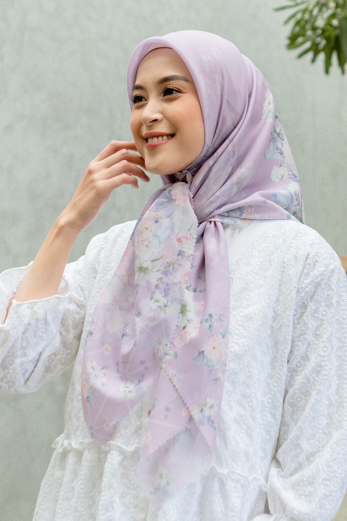 Dahlia - Scarf Square British Voal | Purple Pink - LIA7.11