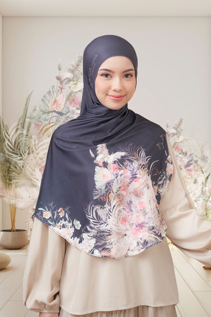[ BUY 3 GET 1 FREE HIJAB ] Runa Emily - RE46.1 Black