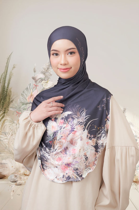 [ BUY 3 GET 1 FREE HIJAB ] Runa Emily - RE46.1 Black