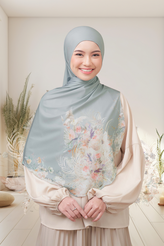 [ BUY 3 GET 1 FREE HIJAB ] Runa Emily - RE46.8 Sage