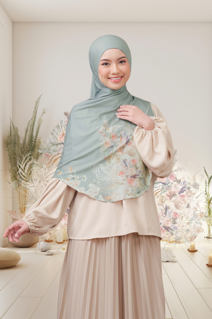 [ BUY 3 GET 1 FREE HIJAB ] Runa Emily - RE46.8 Sage
