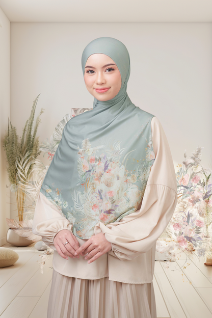 [ BUY 3 GET 1 FREE HIJAB ] Runa Emily - RE46.8 Sage