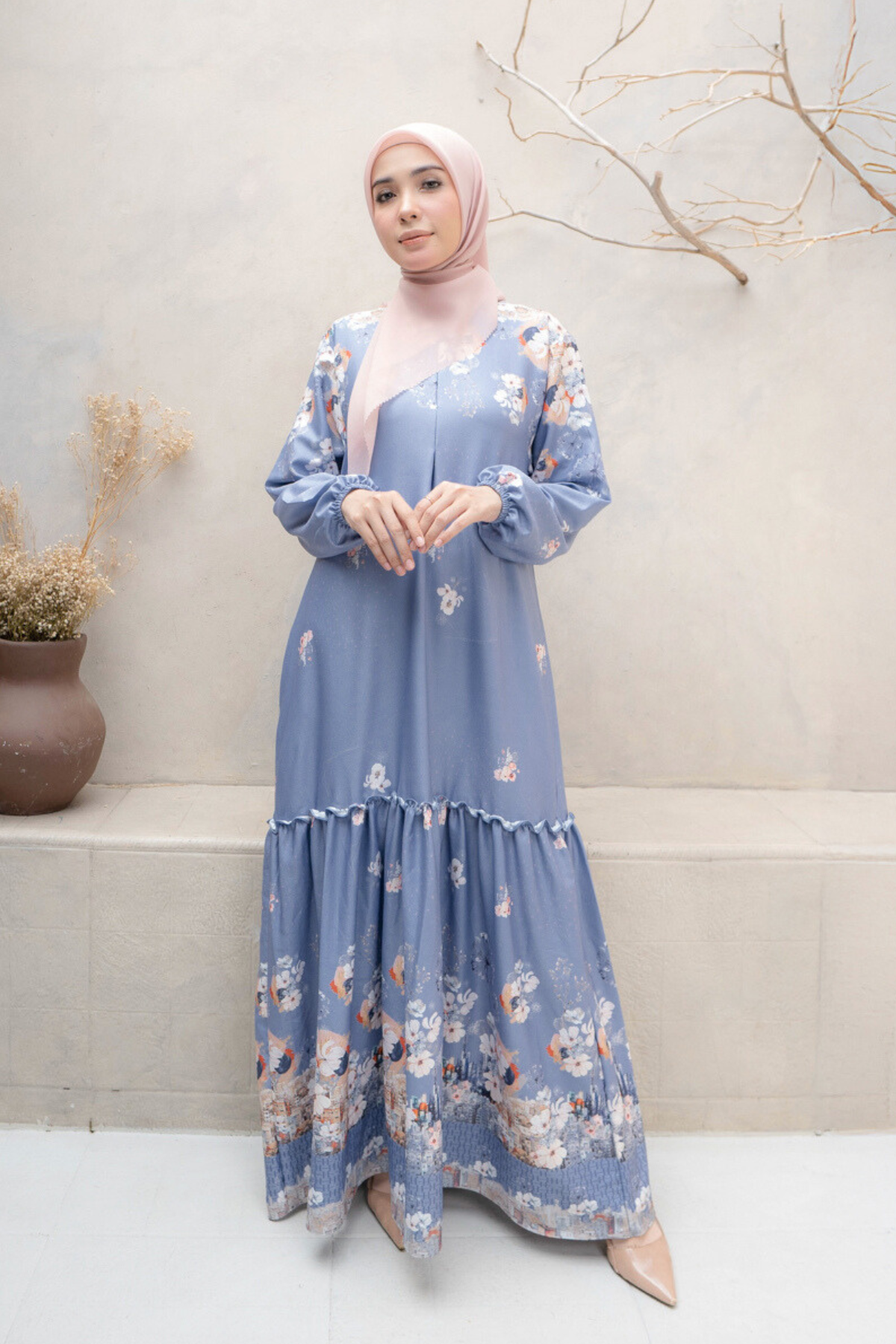 Riuh Kota Dress Mom Family Set | Sarimbit Lebaran - RH12.2 Denim