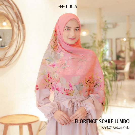 [ BUY 3 GET 1 FREE HIJAB ] Florence - Scarf Square Premium Polycotton XL - Cotton Pink - RJ24.21
