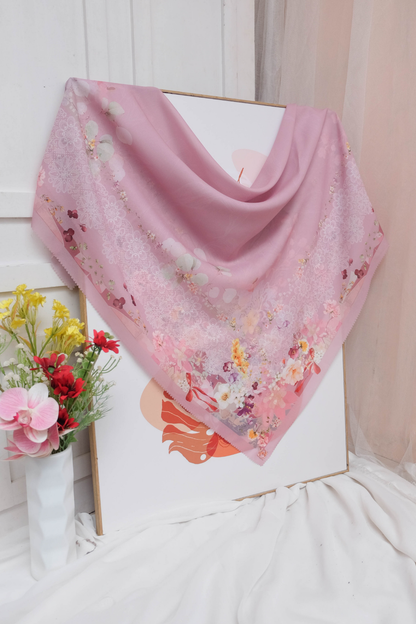 Leaf Rahma Scarf - AM31.6 AC31.6 HJ31.6 Rose