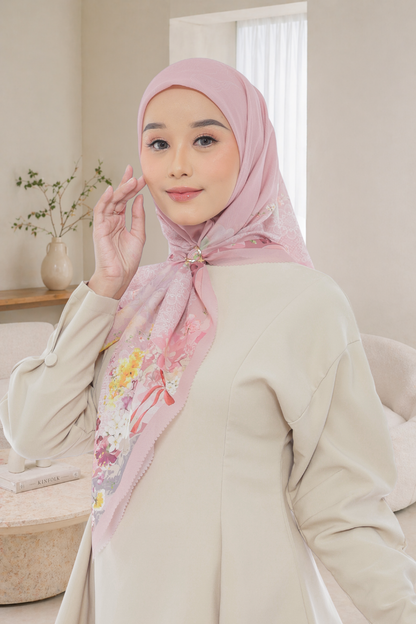 Leaf Rahma Scarf - AM31.6 AC31.6 HJ31.6 Rose