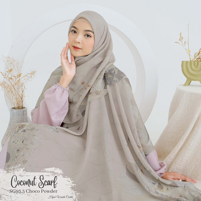 [ BUY 3 GET 1 FREE HIJAB ] Coconut Scarf - SG93.5 Choco Powder