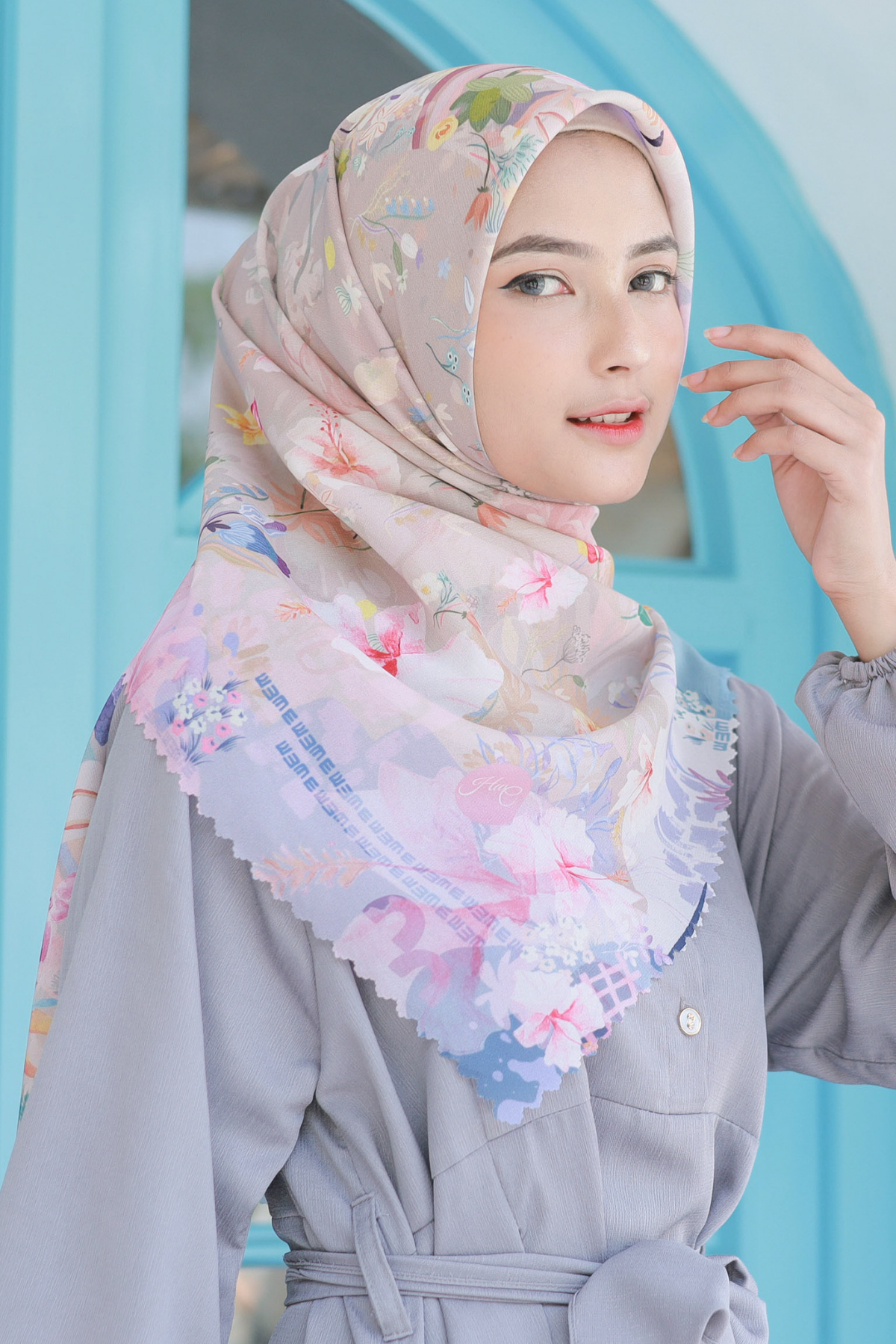 Hibi - Scarf Square Premium Polycotton - Moccarina - SH94.10