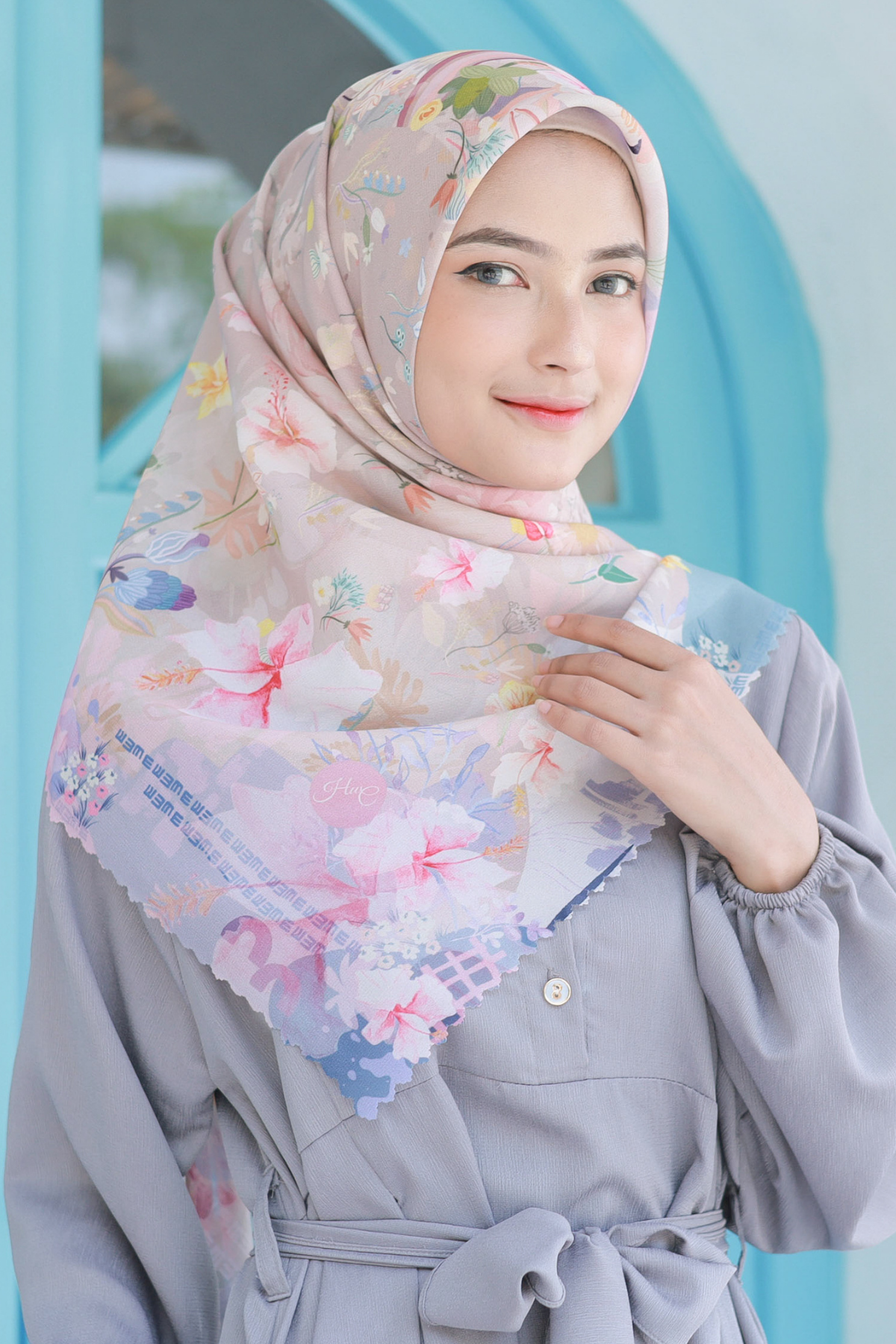 Hibi - Scarf Square Premium Polycotton - Moccarina - SH94.10