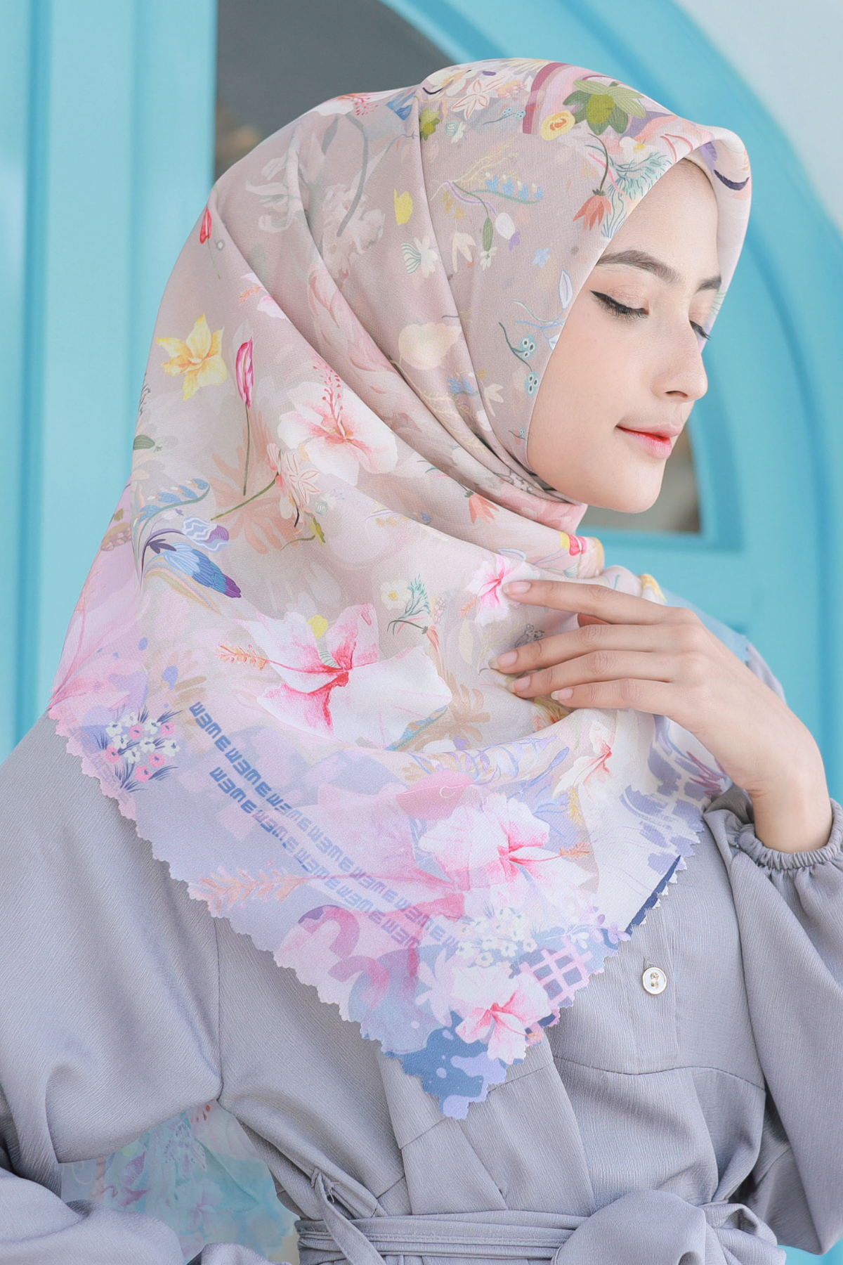 Hibi - Scarf Square Premium Polycotton - Moccarina - SH94.10