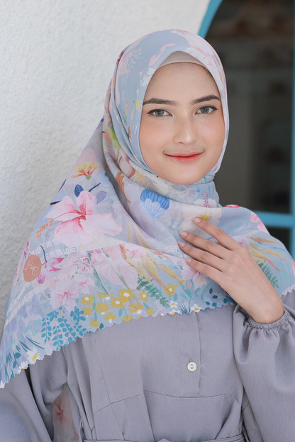 Hibi - Scarf Square Premium Polycotton - Light Grey - SH94.4