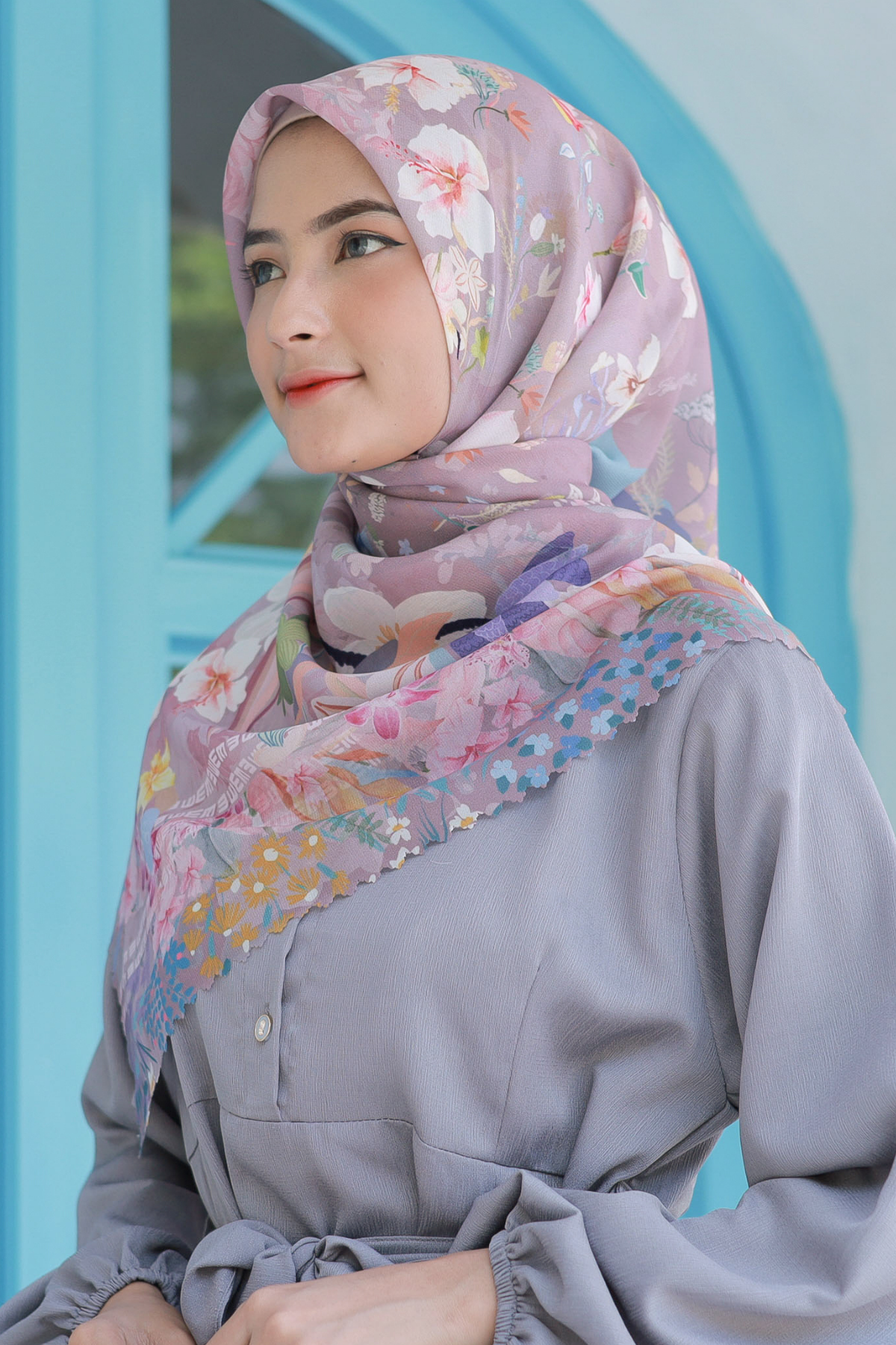 Hibi - Scarf Square Premium Polycotton - Any Choco - SH94.5