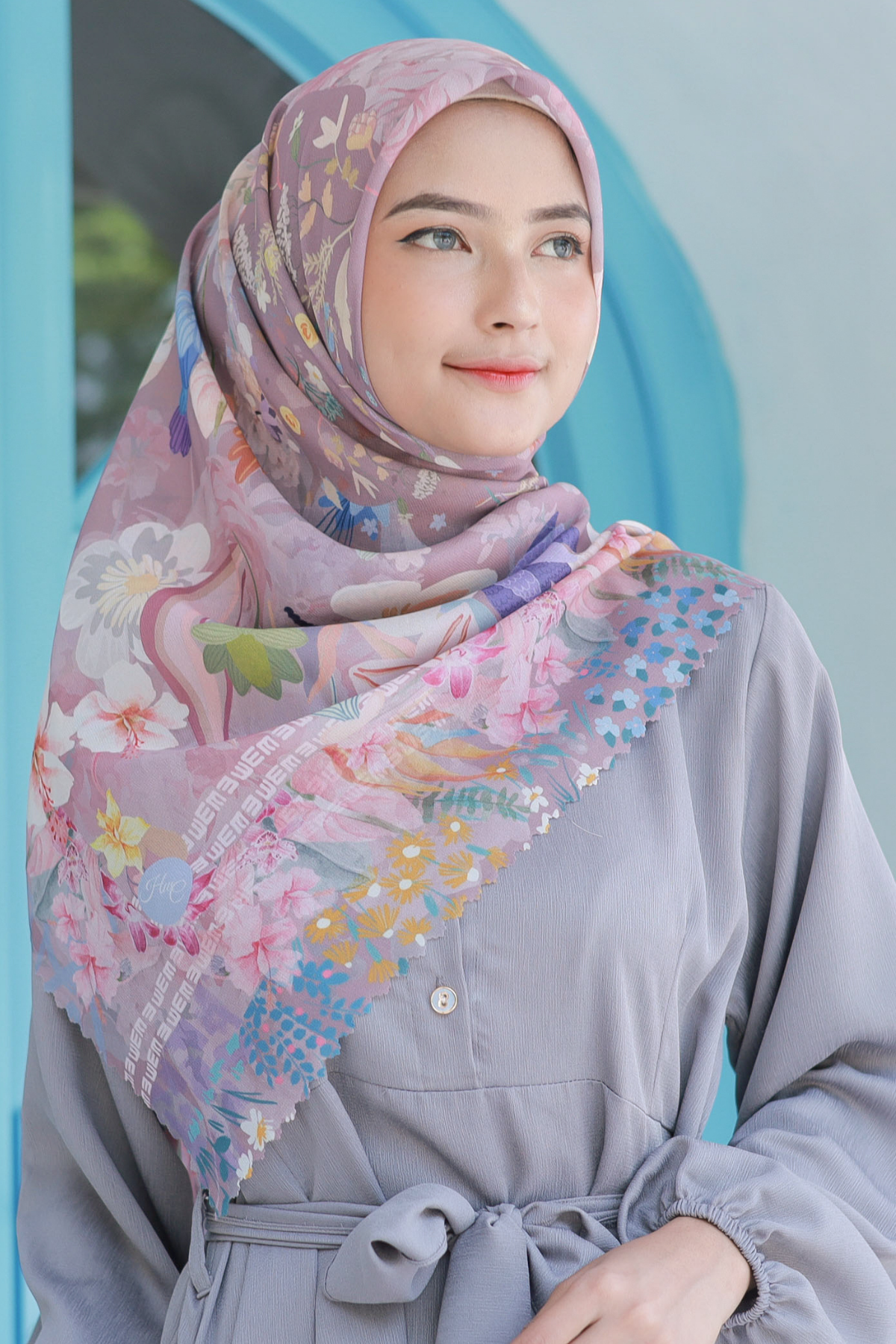 Hibi - Scarf Square Premium Polycotton - Any Choco - SH94.5