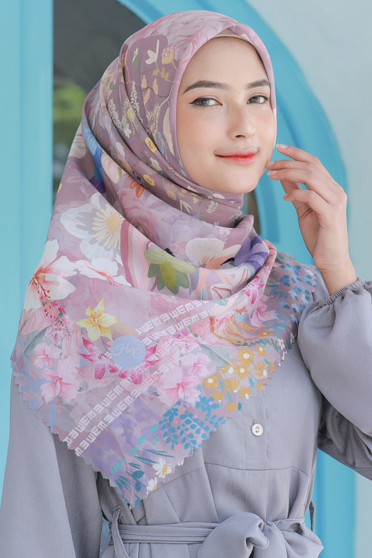 Hibi - Scarf Square Premium Polycotton - Any Choco - SH94.5