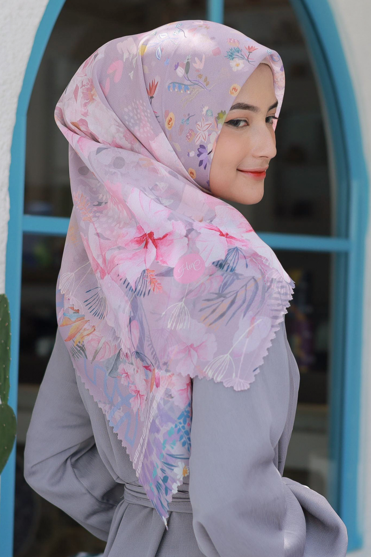 Hibi - Scarf Square Premium Polycotton - Lavender Pink - SH94.7