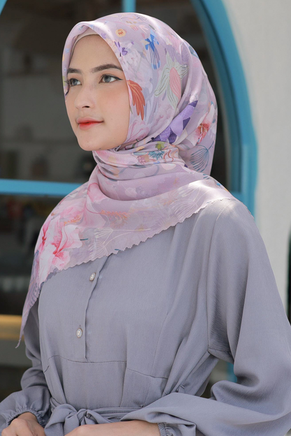 Hibi - Scarf Square Premium Polycotton - Lavender Pink - SH94.7