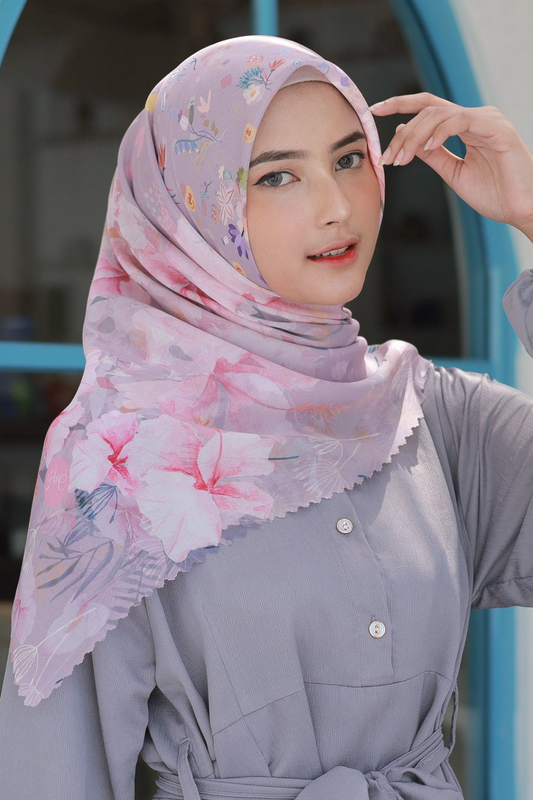 Hibi - Scarf Square Premium Polycotton - Lavender Pink - SH94.7