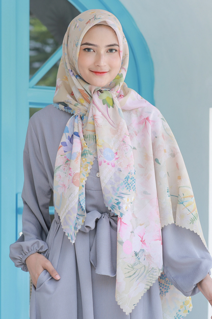 Hibi - Scarf Square Premium Polycotton - Dusty Beige - SH94.9