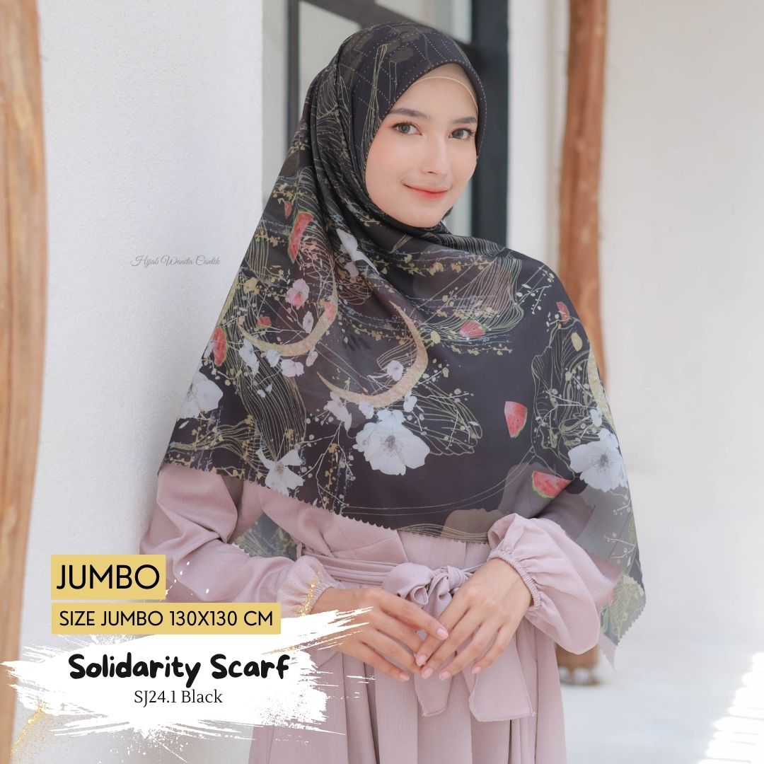 [BELI 3 GRATIS 1] Solidarity Scarf JUMBO - SJ24.1 Black