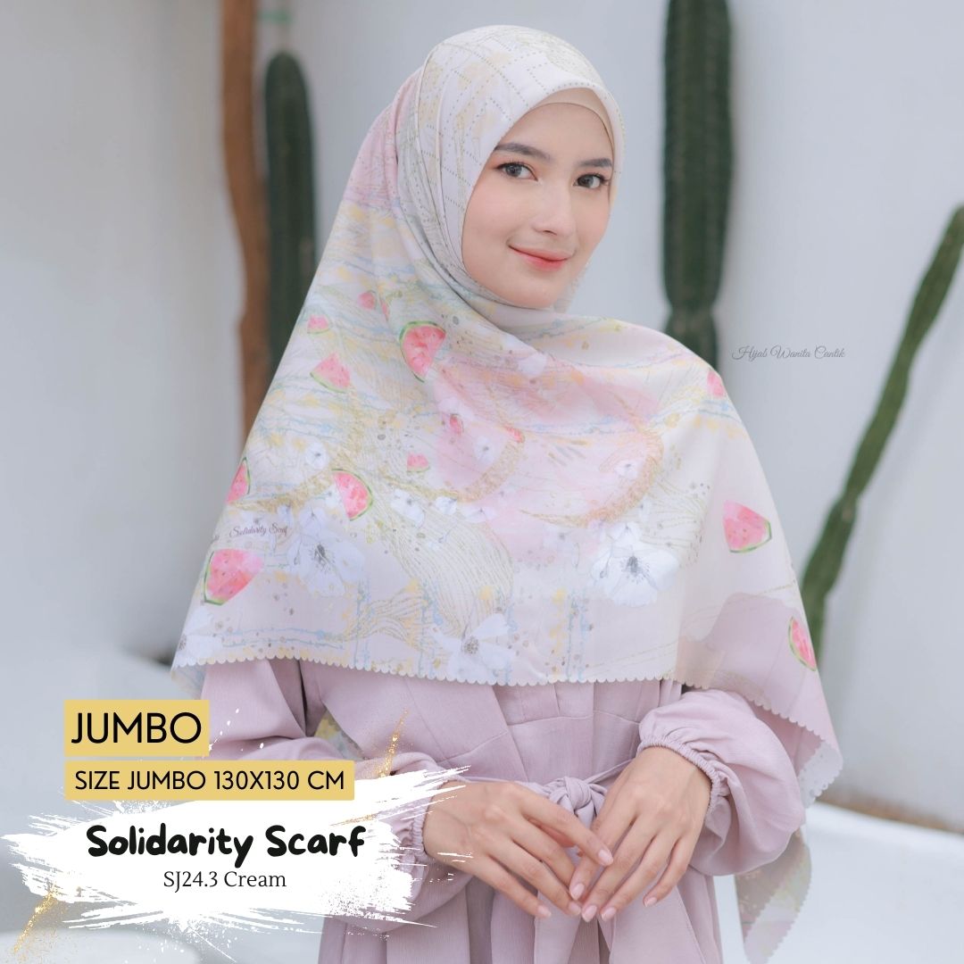 [BELI 3 GRATIS 1] Solidarity Scarf JUMBO - SJ24.3 Cream