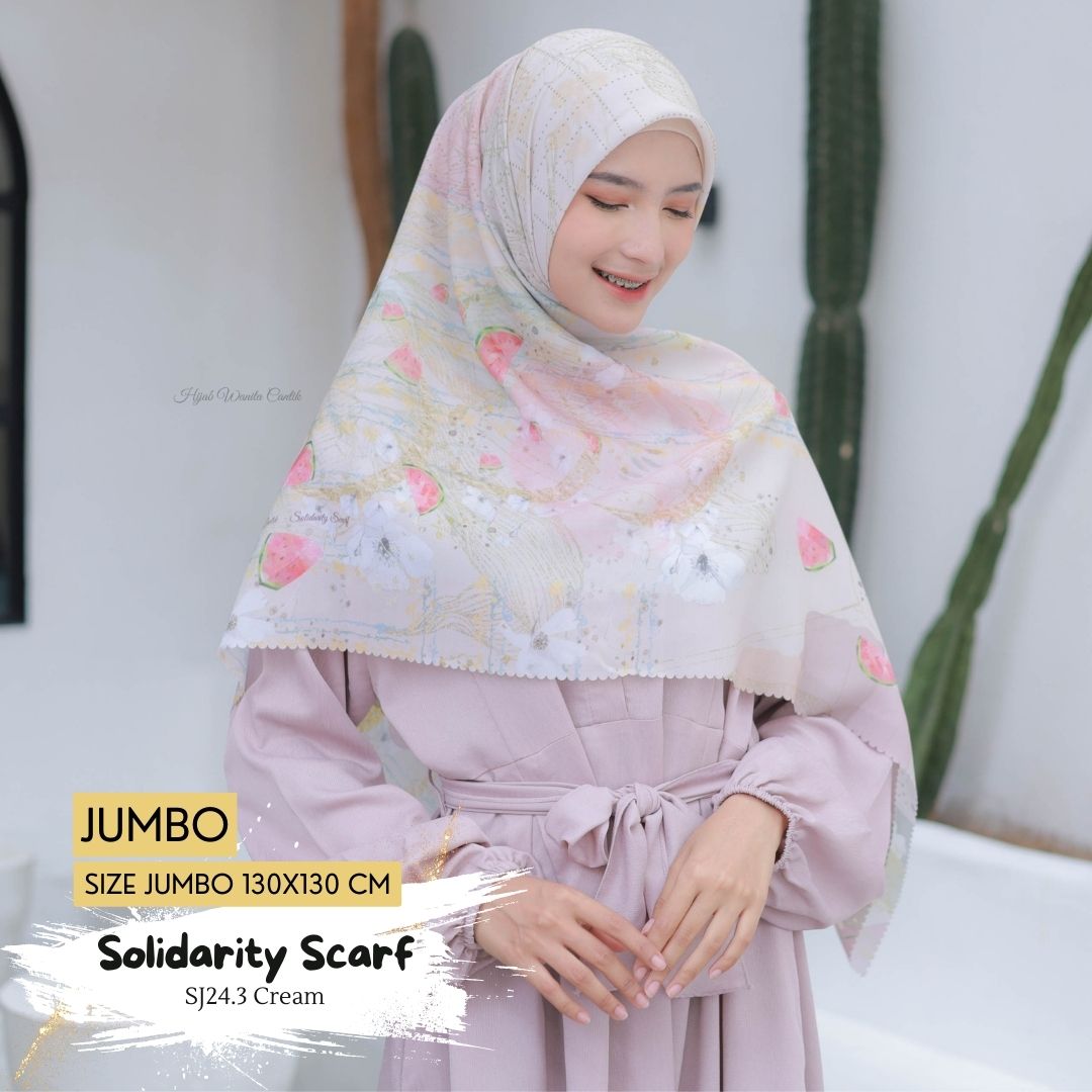 [BELI 3 GRATIS 1] Solidarity Scarf JUMBO - SJ24.3 Cream