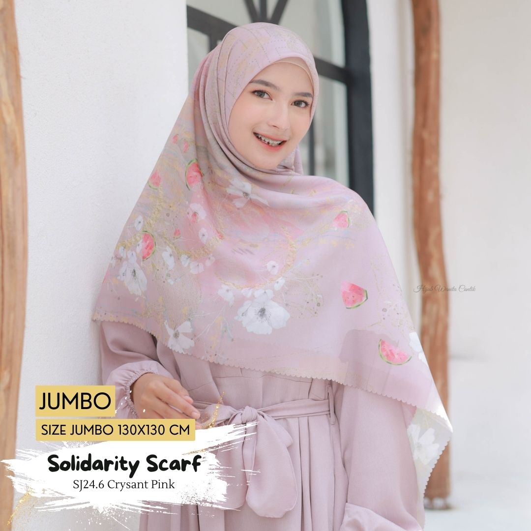 [BELI 3 GRATIS 1] Solidarity Scarf JUMBO - SJ24.6 Crysant Pink