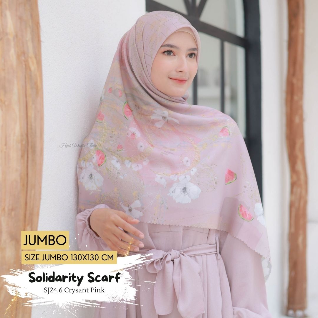 [BELI 3 GRATIS 1] Solidarity Scarf JUMBO - SJ24.6 Crysant Pink