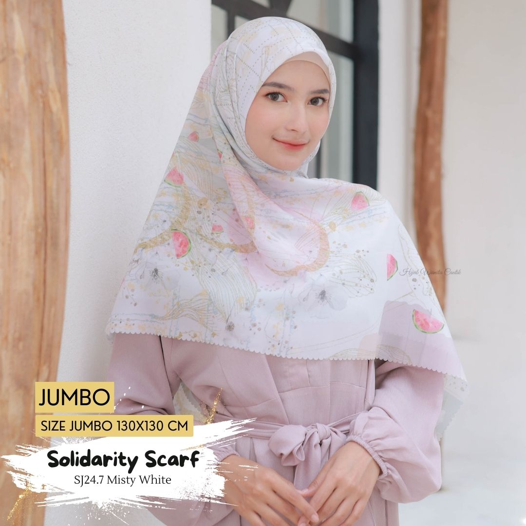 [BELI 3 GRATIS 1] Solidarity Scarf JUMBO - SJ24.7 Misty White