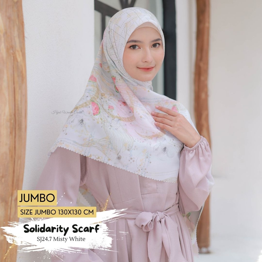 [BELI 3 GRATIS 1] Solidarity Scarf JUMBO - SJ24.7 Misty White