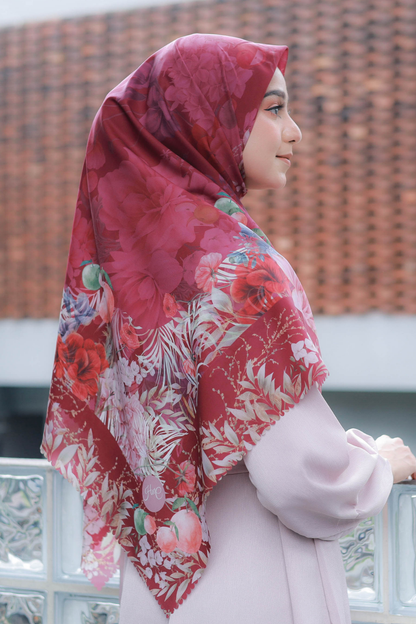 Apple - Scarf Square Premium Polycotton XL - Maroon - SPA3.2