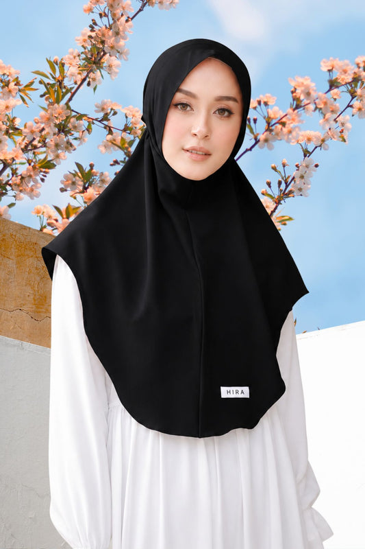 Hijab Instan Baiti Bergo - Black Crinkle