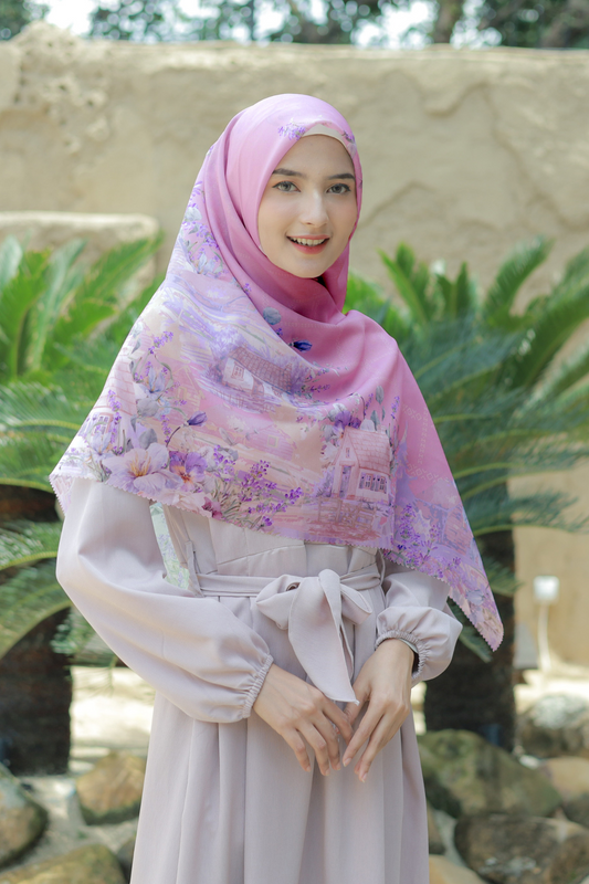 Lavender JUMBO - Scarf Square Premium Polycotton XL | Pastel Pink - LJ57.8