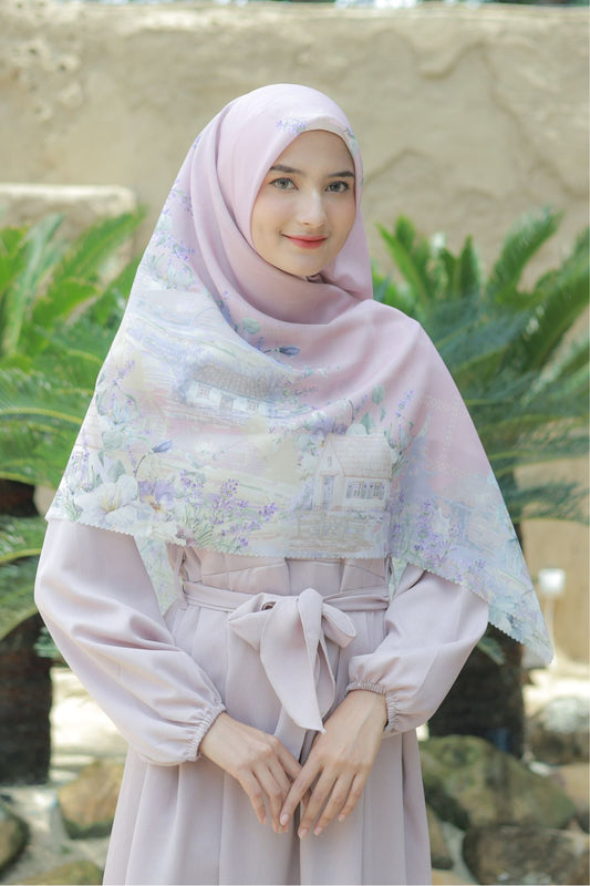Lavender JUMBO - Scarf Square Premium Polycotton XL | Pastel Pink - LJ57.8