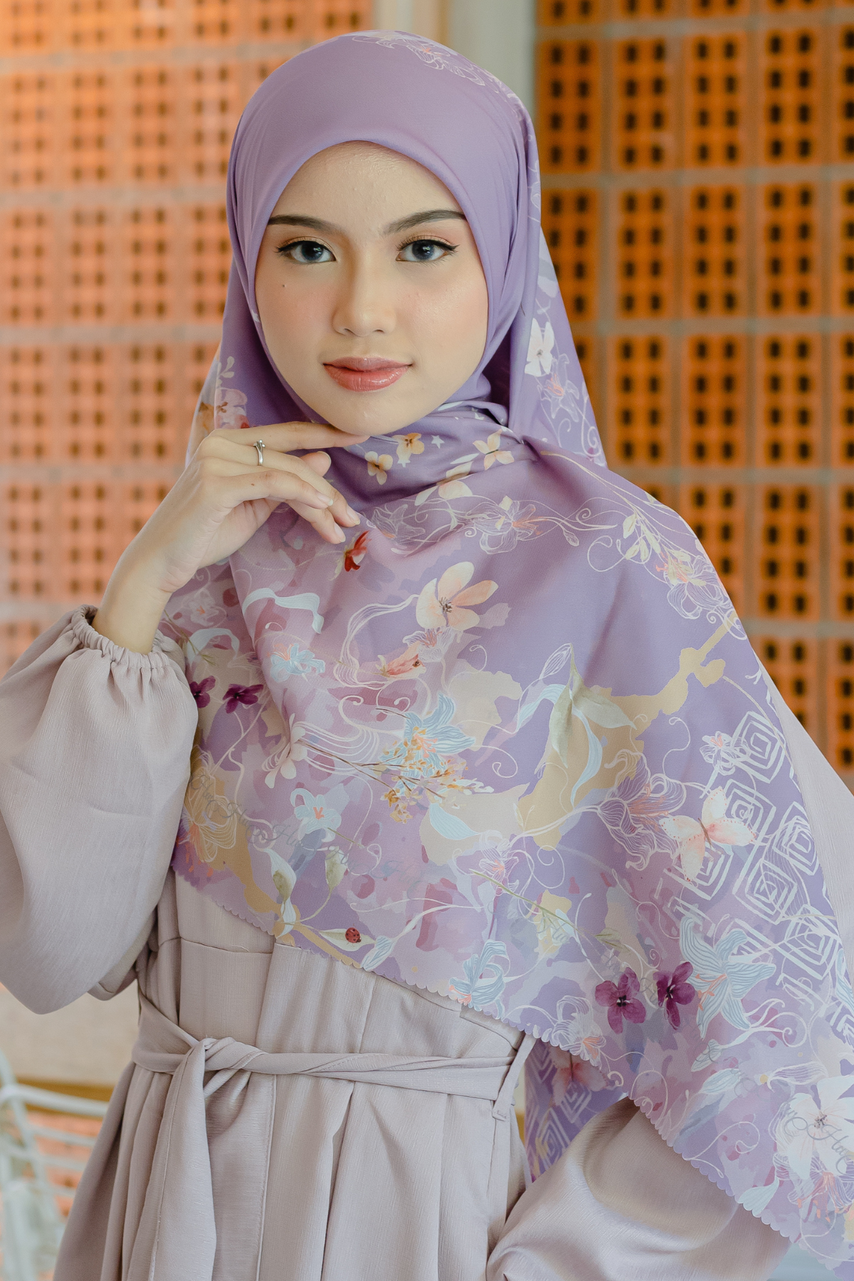 Verbena - Scarf Square Premium Polycotton XL - Mangostine - VJ26.10